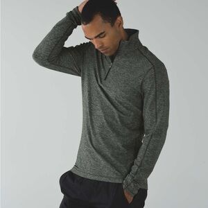 Men’s Lululemon Surge Warm 1/2 Zip Heathered Gator Green Size XL